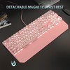 Camiysn Typewriter Style Mechanical Gaming Keyboard, Pink Retro Punk Gaming