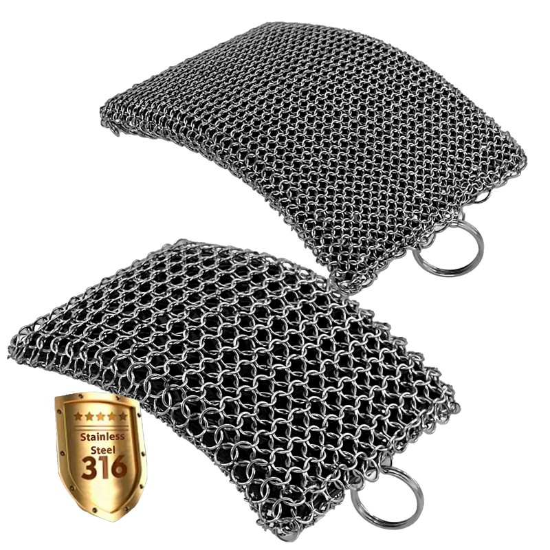 ERGONOW Cast Iron Chainmail Scrubber - Fine Ring - 316