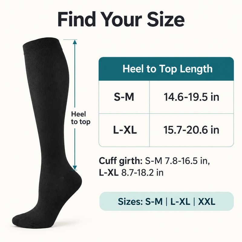 Knee High Compression Socks for Men & Women – 20-30