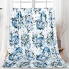 JarThenaAMCS Fall Fuzzy Blanket Blue Floral Pumpkin Throw Blanket Soft