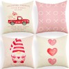 Ogiselestyle Happy Valentine's Day Love Heart Gnome Throw Pillow Covers,