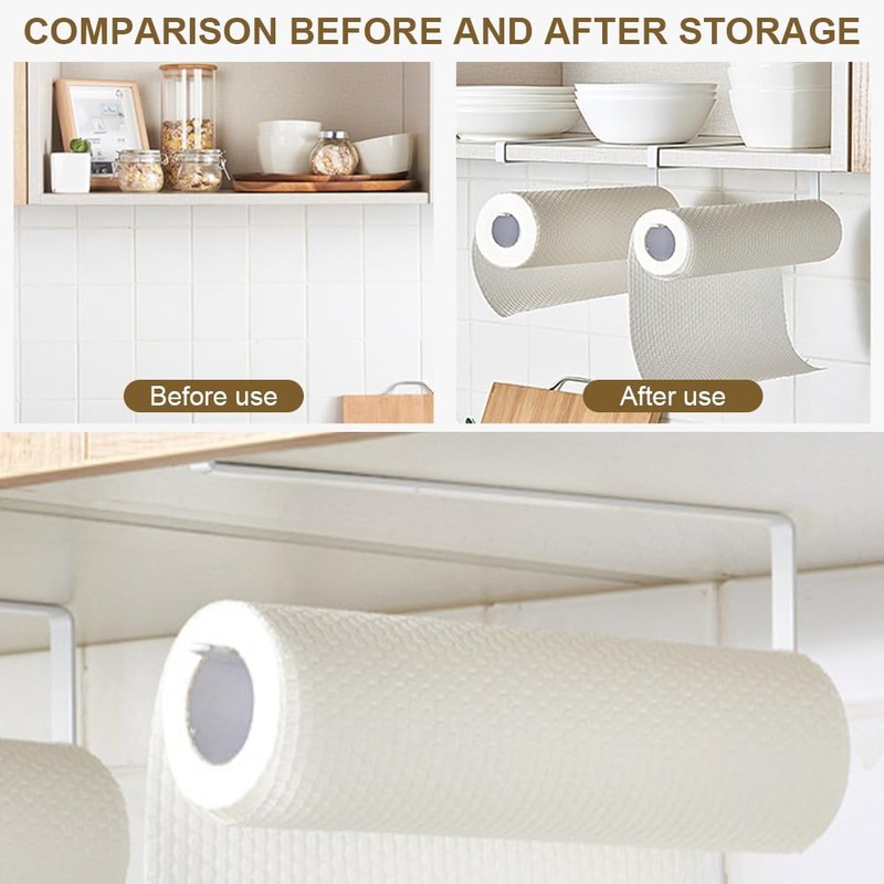 2Pcs Carbon Steel Paper Towel Holders,Roll Dispenser for Plastic Wrap