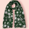 GFM® Christmas Snowflakes Foil Print Scarf - Green - (AT-SNFLK-656-HR)