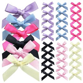 30 Pcs Hair Bows for Women, 6 Colors Mini Bowknot Ribbon Barrettes Hair Clips, Cute Bows for Girls Hair Accessories (Purple,Blue,Rose,Black,Pink,Beige)