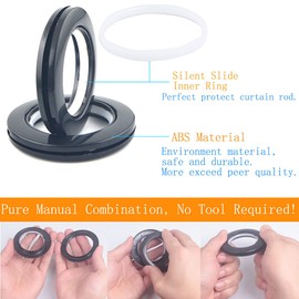 32 Pack Curtain Grommet, Inner Diameter 1-9/16"(40mm) Curtain Eyelet Rings Roman Ring Grommet Curtains Grommets kit for Casement Eyelet Tool Accessory (Silver)