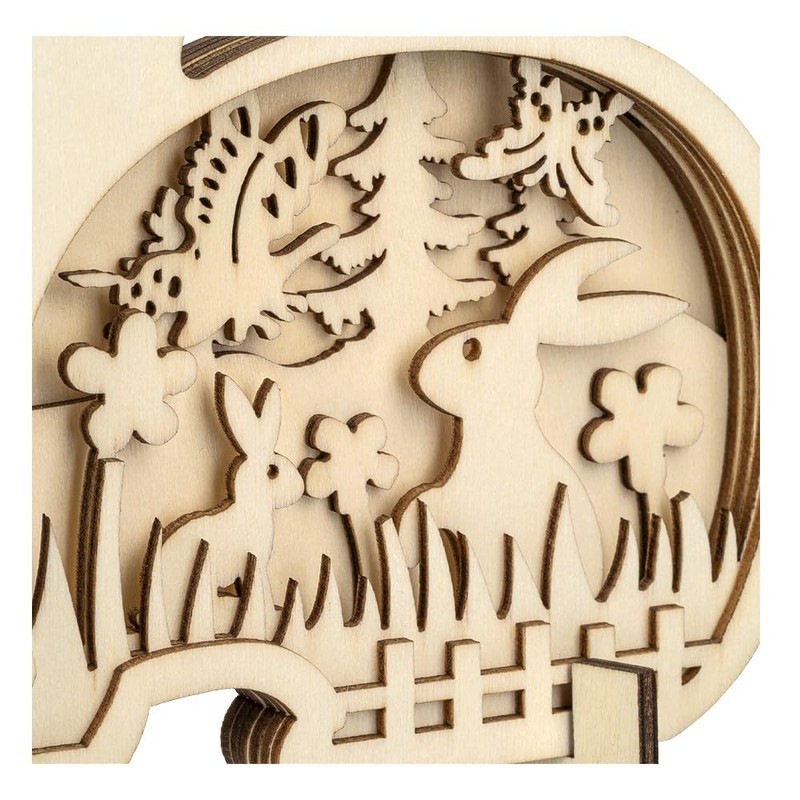 Ideen mit Herz 3D Construction Kit Rabbit Wooden Rabbit with