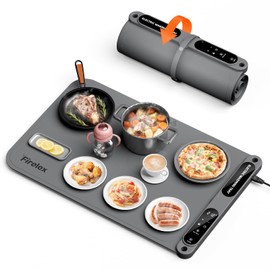Firelex Food Warming Mat, Silicone Electric Warming Tray with 7-Temp & Timer, Keep Dishes Warm for Family Dinners, Buffet & Parties, Gray