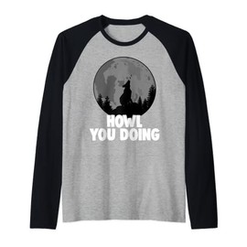 Howl You Doing German Shepherd Howling Women Doggy Moon Love Raglan Baseball Tee