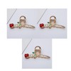 3Pcs Red Elegant Rose Metal Hair Claw Clips, Shark Clips