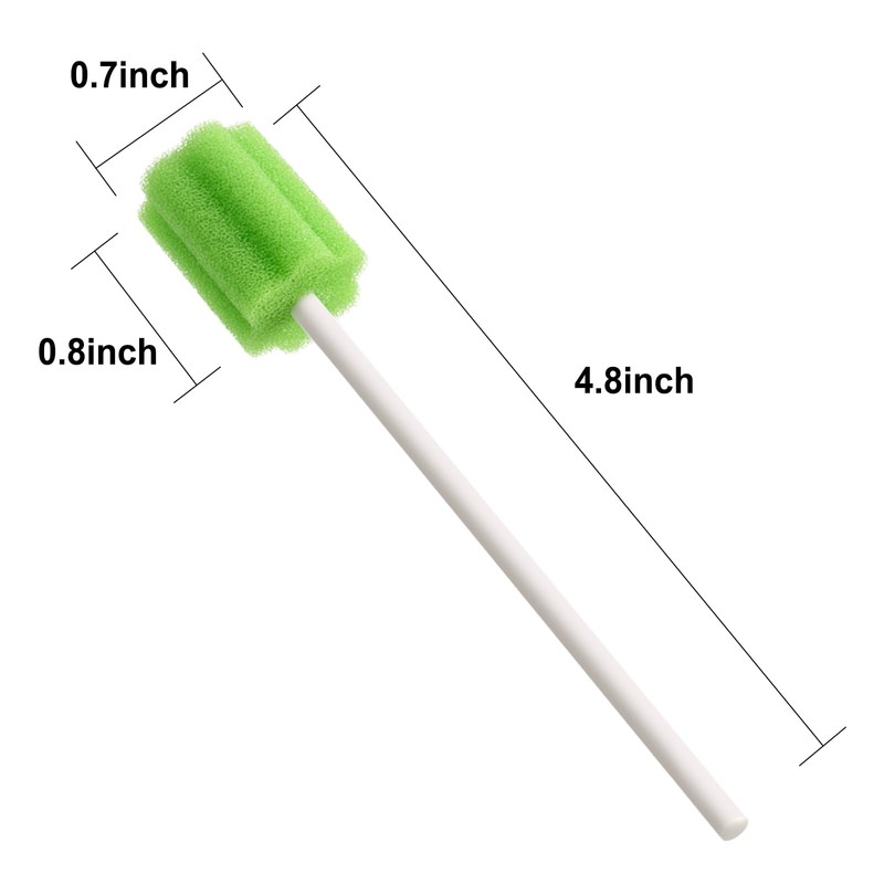 JIESI Disposable Oral Swabs(Green)-100PCS