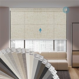 Motorized Roller Shade, Work with Homekit Thread-Enabled,Fabric Sample of 50%/70% Blackout Smart Blind,Multi-Color Samples