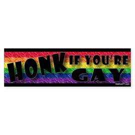 CafePress Honk If Your Gay 10"x3" Rectangle Vinyl Bumper Sticker Car Decal