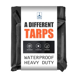 YUFYIG 20 Mil Black Waterproof Tarp 7×12ft Heavy Duty Canvas Cover for Outdoor All Weather Oxford Tarpaulin for Truk Bed Roof, Boats, Pool, Woodpile, Robust, Rip & Tear Proof