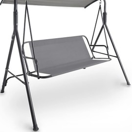 Coverify Replacement Swing Seat Cover, Durable 600D Oxford Fabric Garden Swing Chair Cover Outdoor Swing Seat Cover, Universal Fit for 2&3-seater Swing Chair 113x47x47cm Grey