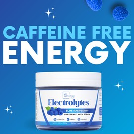 My Adventure to Fit Zero Sugar - Blue Raspberry Electrolytes Powder - Refreshing Hydration - Caffeine Free Energy - All Natural Ingredients - Vegan, Keto and Paleo - Sugar Free Electrolyte Powder Drink Mix - 37 Servings