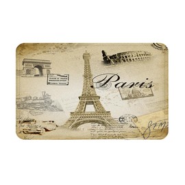 Careyoungs Eiffel Tower Bath Rug Paris Tower Bath Mat Romantic Decor Bathroom Mat 29.5L x 17.7W Inches (75Lx45Wcm) Brown