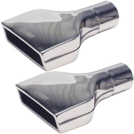 2PCS Exhaust Tip 2.5" Inlet 2" x 6" Outlet 10" Long Rolled Rectangle Exhaust Tailpipe Tips Stainless Steel Polished Diesel Pipe Weld On