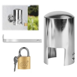 RUCUDIM Tap Lock, Tap Lock, Anti Theft Tap Lock, Outdoor Tap with Lock, Outdoor Tap Cover, Prevent Theft and Vandalism (Silver)