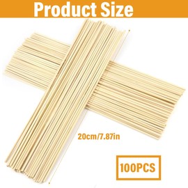 Beech Wood Dowels Smooth Rod Pegs, 100 Pcs Wood Dowel Rods/Wooden Poles, 3mm x 20cm Unfinished Natural Wood Dowel Rods Hardwood Sticks for Crafts and DIY