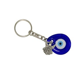 Jeannieparnell 107 3cm Lucky Evil Eye & Angel Charm Keyring Bag Hanger Handmade