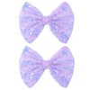 5" Glitter Purple Hair Bows for Girls Alligator Clips Sparkly