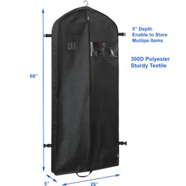 Simple Houseware 2 Pack Travel Garment Bag, Black