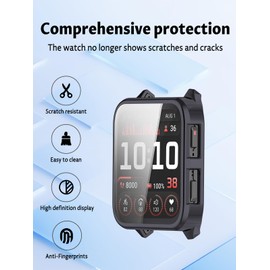 Case for Garmin Venu X1 Smart Watch,UYRUREL Lightweight and Skin Friendly TPU All Inclusive Watch Case,Anti Fall and Scratch Resistant,2 Pack,Gun Color+Black