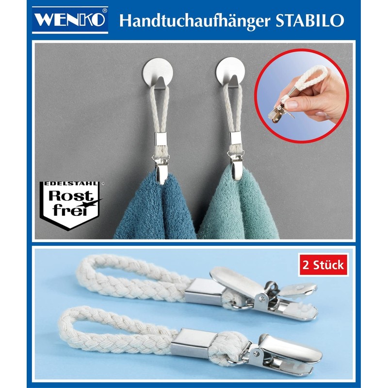 WENKO Stabilo Towel Hangers Set of 4