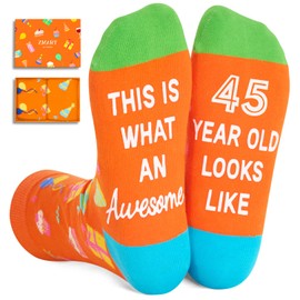 Zmart 45th Birthday Gifts - Women Men Socks for 45 Year Old Male Female, Unique Birthday Gift Ideas for Friends Turning Their 40s