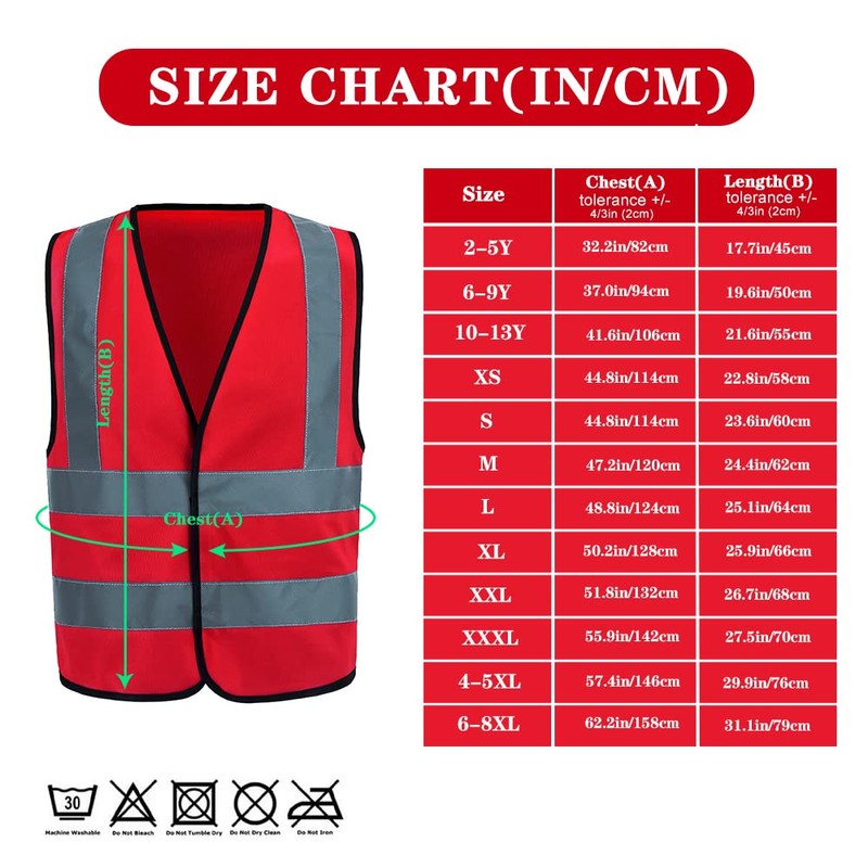 AYKRM 12 Colours Safety Vest, Reflective Safety Vest with Reflective