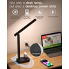 Addtam LED Desk Lamp, Power Strip with 3 Outlets 4