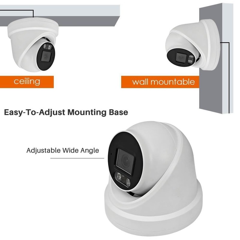 JUSTOP 5MP 3K Audio Full Colour Dome Turret CCTV Security