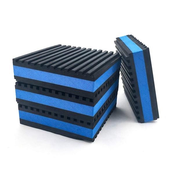 LBG Products Rubber Anti-Vibration Isolator Pads,Heavy Duty Blue EVA Pad for Air Conditioner,Compressors,HVAC,Treadmills etc(4'' X 4'' X 7/8")