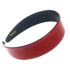 Wardani, 3 cm wide Tortoiseshell headband handmade in France little over 1" (Red)