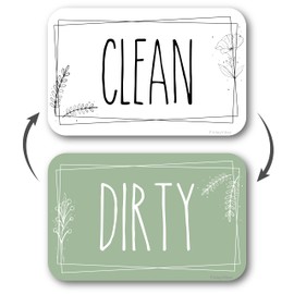 Double-Sided Dishwasher Magnet Clean Dirty Sign, Clean and Dirty Magnet for Dishwasher, Dirty or Clean Magnetic Signs, Clean/Dirty for Stainless Steel Decor, Dish Washer Sign Magnet
