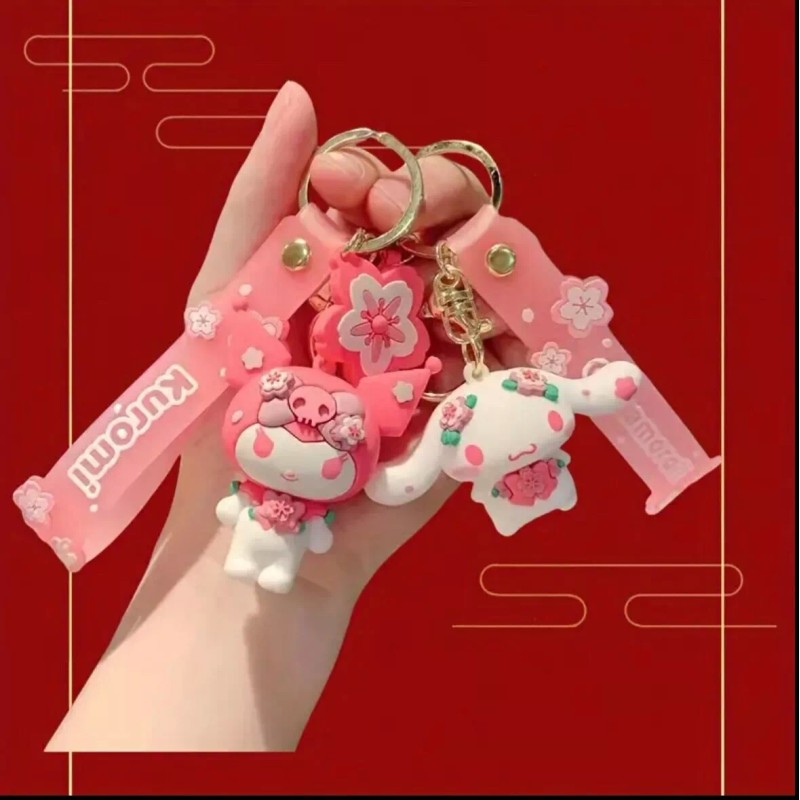 sanrio sakura keychain cherry blossom - Kuromi