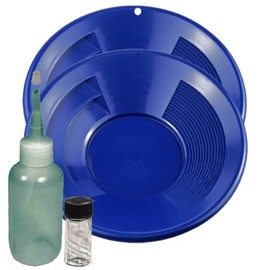 Sluice Monkey (2) 10" Blue Gold Pan Panning Kit with Sniffer & Vial