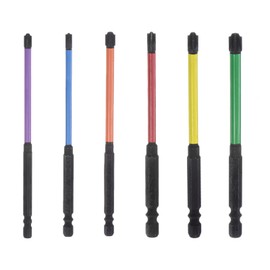 HARFINGTON 6pcs Phillips Slotted Head Screwdriver Bits FPH1 FPH2 FPH3 FPZ1 FPZ2 FPZ3 4.3" Length 1/4" Hex Shank S2 Steel Magnetic Flat Cross Head Electrician Bit