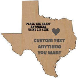 Customized state shape wooden plaque WYCO Products any state any print (Texas)