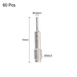uxcell 60pcs Replace Pins for Watch Band Pin Punch Tool 0.8mm Dia Metal Link Pin Remover Punch Pins M3x0.5 Threads,Silver