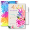 LoaHak Aloha Pineapple Theme Party Invitations for Boys Girls Kids,