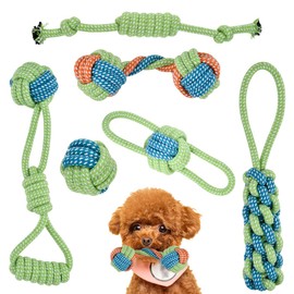 TIMESETL Dog Rope Toys for Aggressive Chewers, 6PCS Dog Chew Rope Puppy Rope Toy Knotted Rope Toys, Rope Ball Dog Toy Large Breed, Pet Cotton Rope Toys for Teething Chewing Playing
