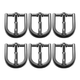 SUIKIHUM 6 Pack Metal Roller Buckles, 0.5" Adjustable Roller Buckle for Strap, Single Prong Belt Buckle for Belt Bag Keychain, Black