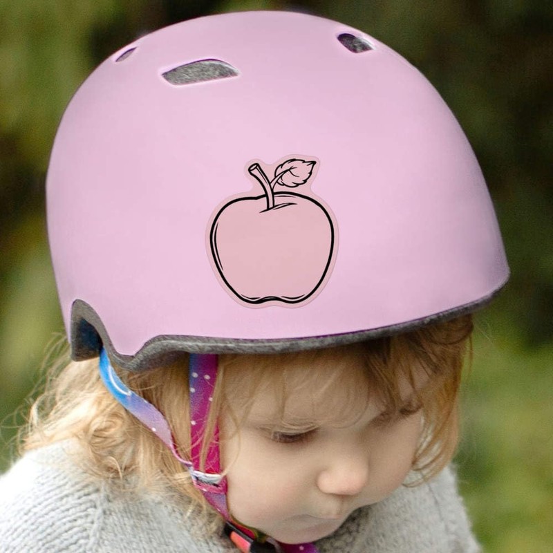 Medium 100mm 'Apple with Leaf' Transparent/Clear Sticker Decal for Windows/Cars/Walls