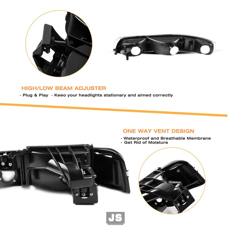 JSBOYAT 4pcs Headlight Assembly Fit for 1999 2000 2001 2002