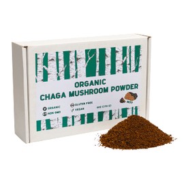 HITT Chaga Mushrooms Ground Powder - Organic Chaga Mushroom Tea, Chaga Drink Beverage and Smoothie, Vegan Friendly 6oz, 170 g