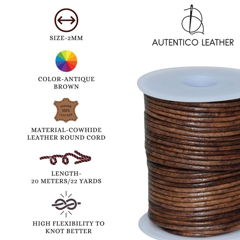 Autentico - Cuerda de piel para hacer collares, pulseras y