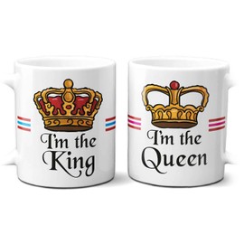 Pair of His and Her Mugs, King and Queen and King Mugs, Crowns, Mugs, Valentine's Day Gifts, Anniversary Gifts, Gift for Him Her, Break