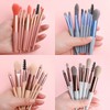 8-Piece Portable Makeup Brush Set with Clear Zipper Bag 8-piece set Green 15ea