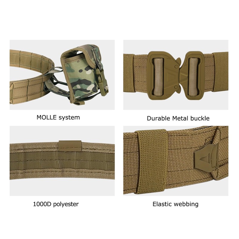 YAKEDA Tactical Battle Belts 8-in-1 Molle Hunting Belt Fishing Game